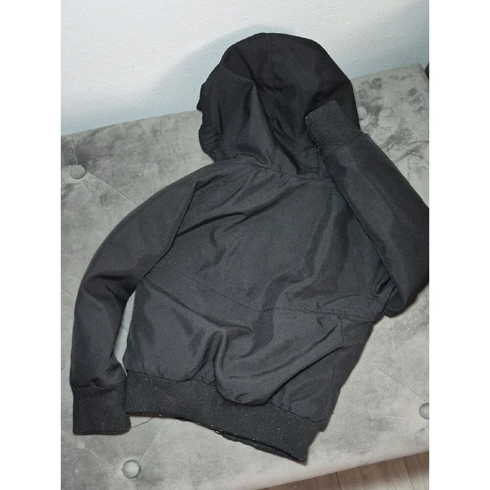 Volcom Black Hooded Jacket with Faux Fur Lining 2T